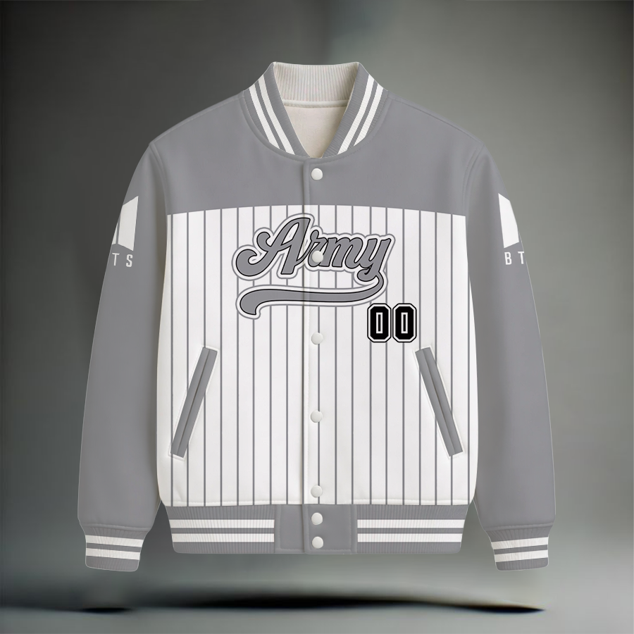 LIMITED EDITION - NEW CUSTOMIZED BTS SATIN VARSITY JACKET