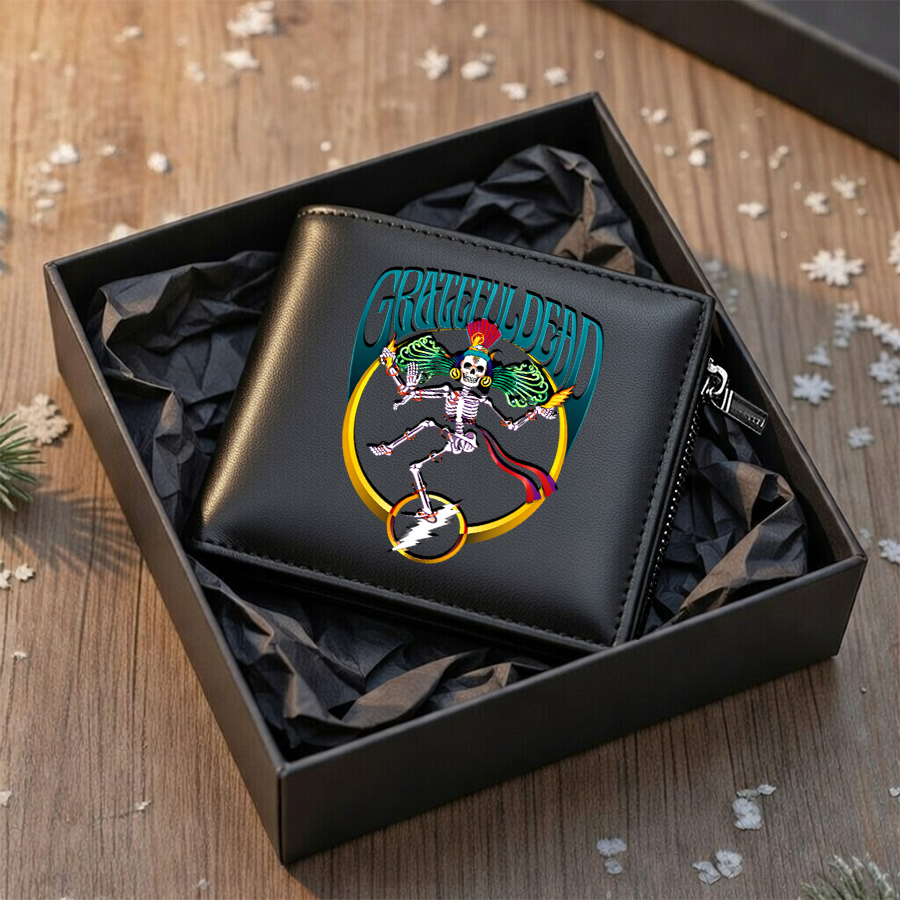 LIMITED EDITION - NEW CUSTOMIZED GRATEFUL DEAD LEATHER WALLET