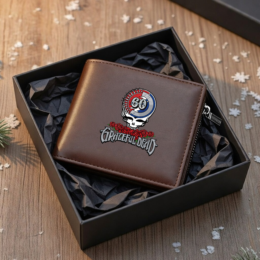LIMITED EDITION - NEW CUSTOMIZED GRATEFUL DEAD LEATHER WALLET