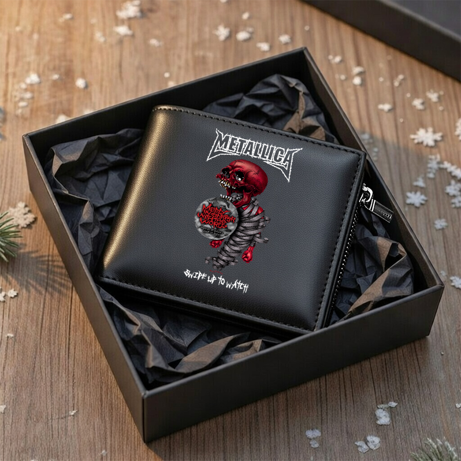 LIMITED EDITION - NEW CUSTOMIZED METALLICA LEATHER WALLET