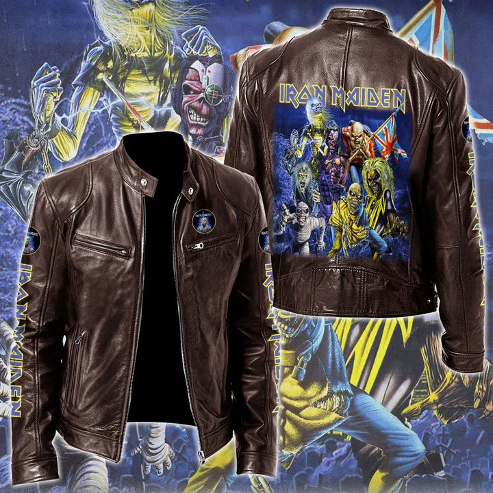 LIMITED EDITION - NEW CUSTOMIZED IRON MAIDEN MOTORCYCLE LEATHER JACKET