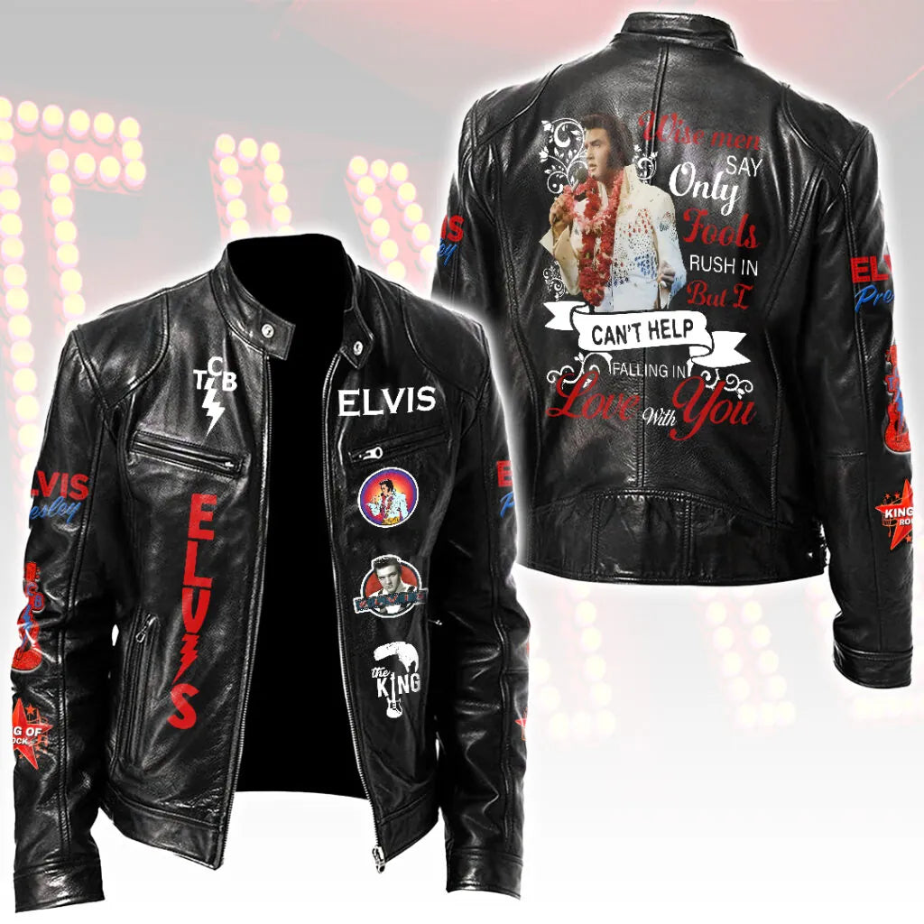LIMITED EDITION - NEW CUSTOMIZED ELVIS PRESLEY MOTORCYCLE LEATHER JACKET