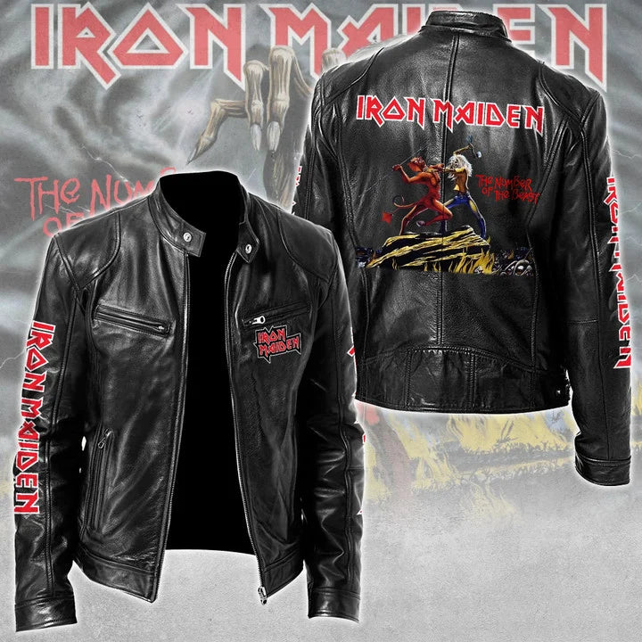 LIMITED EDITION - NEW CUSTOMIZED IRON MAIDEN MOTORCYCLE LEATHER JACKET