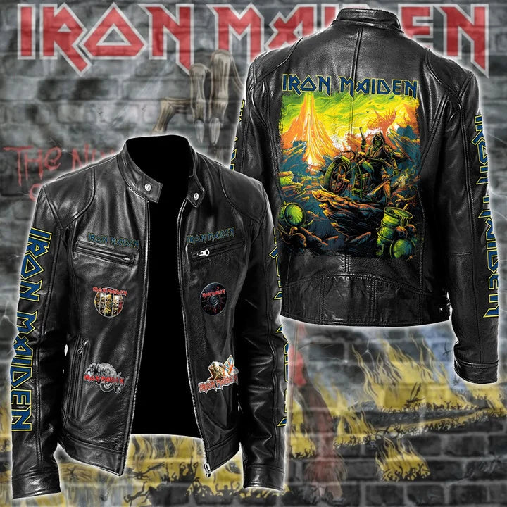 LIMITED EDITION - NEW CUSTOMIZED IRON MAIDEN MOTORCYCLE LEATHER JACKET