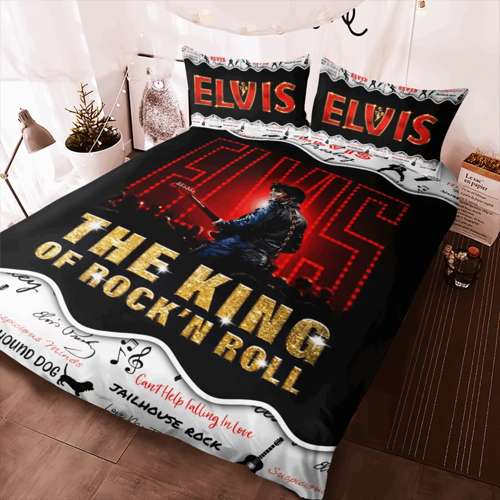 LIMITED EDITION - NEW CUSTOMIZED ELVIS PRESLEY 3-PIECE DUVET BEDDING SET