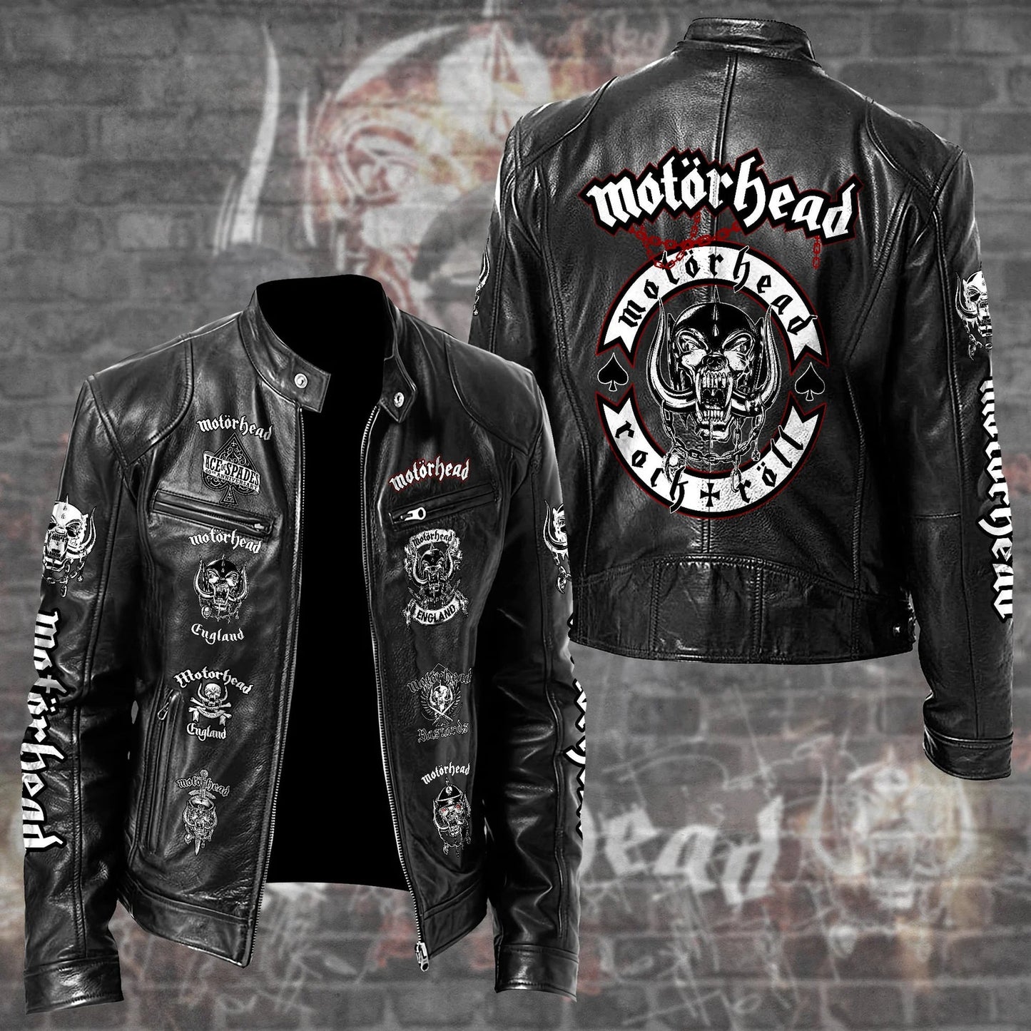 LIMITED EDITION - NEW CUSTOMIZED MOTÖRHEAD MOTORCYCLE LEATHER JACKET