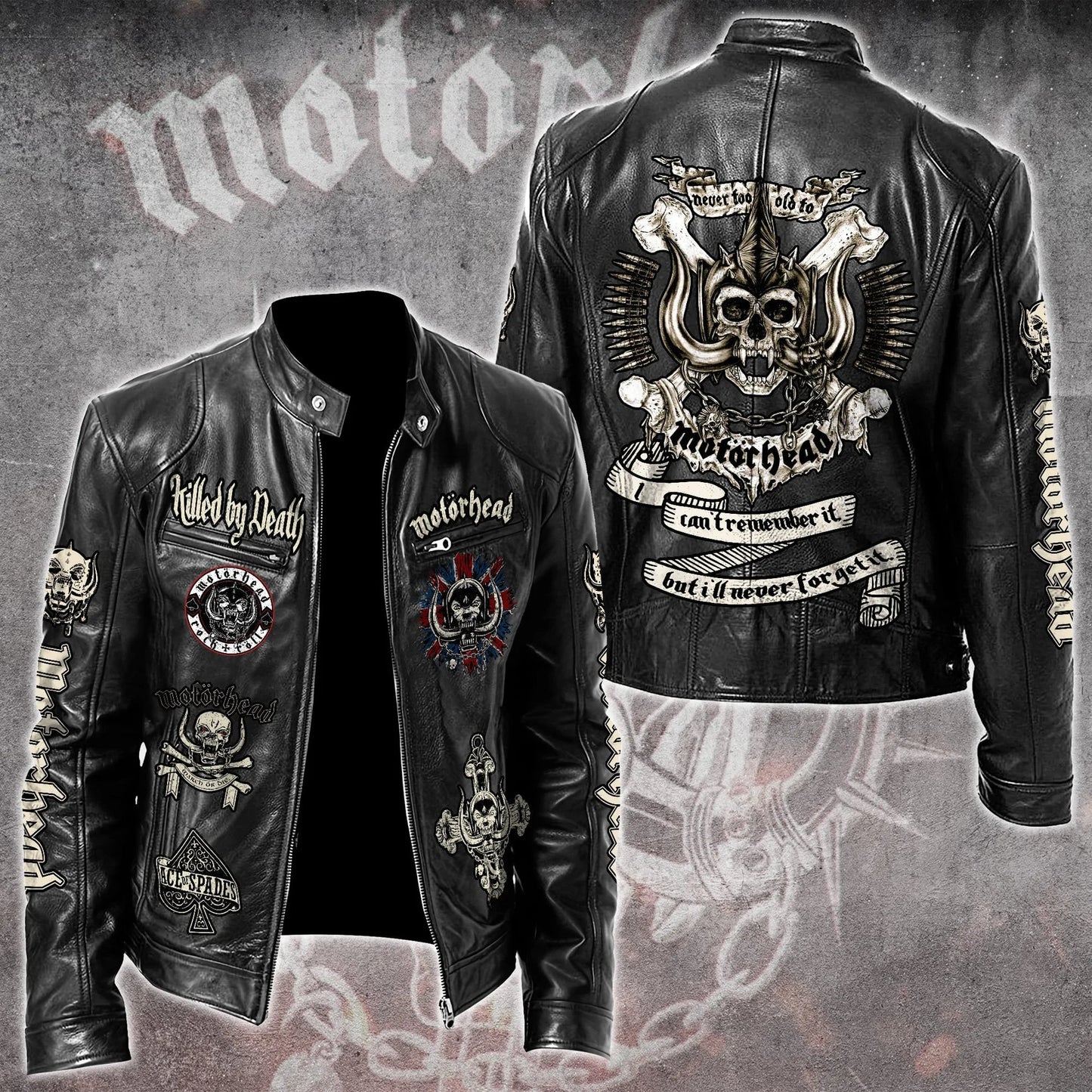 LIMITED EDITION - NEW CUSTOMIZED MOTÖRHEAD MOTORCYCLE LEATHER JACKET