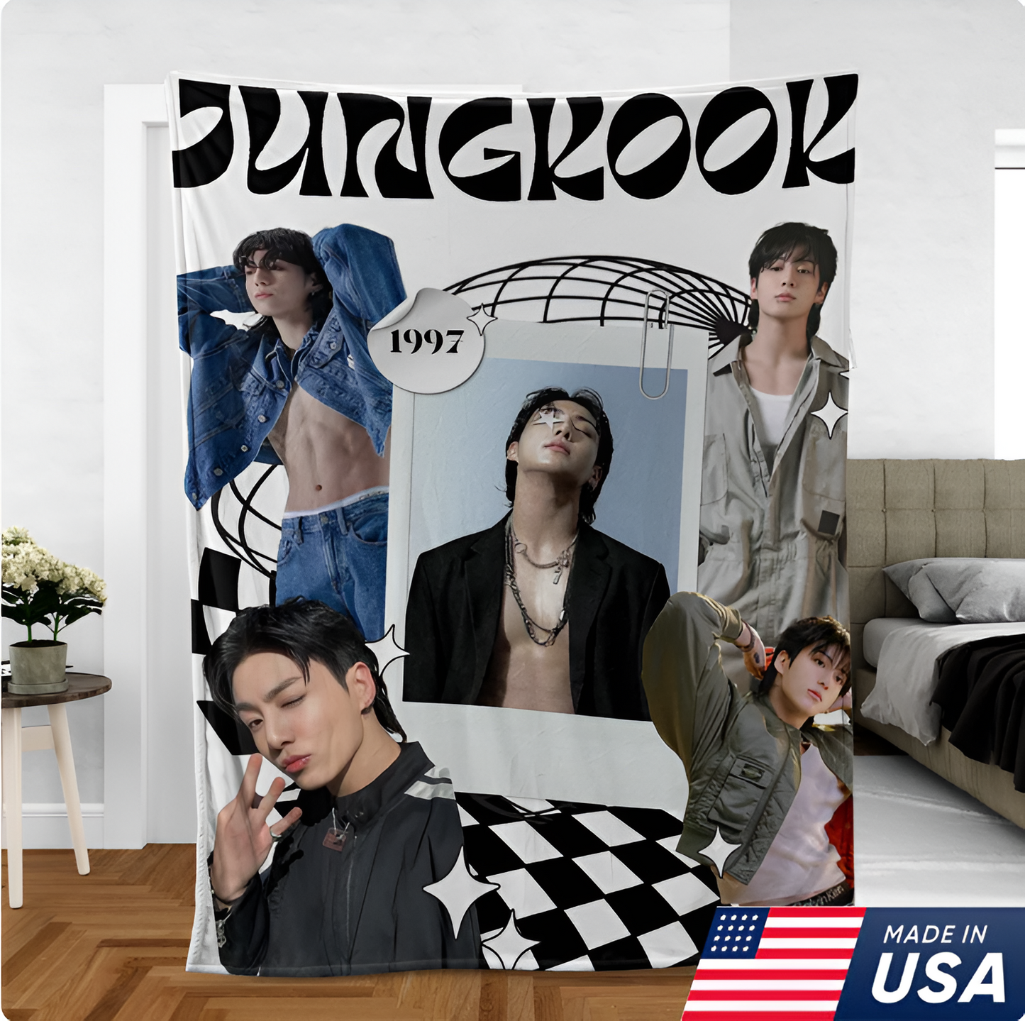 LIMITED EDITION - NEW CUSTOMIZED JUNGKOOK BTS NORMAL & FLEECE BLANKET