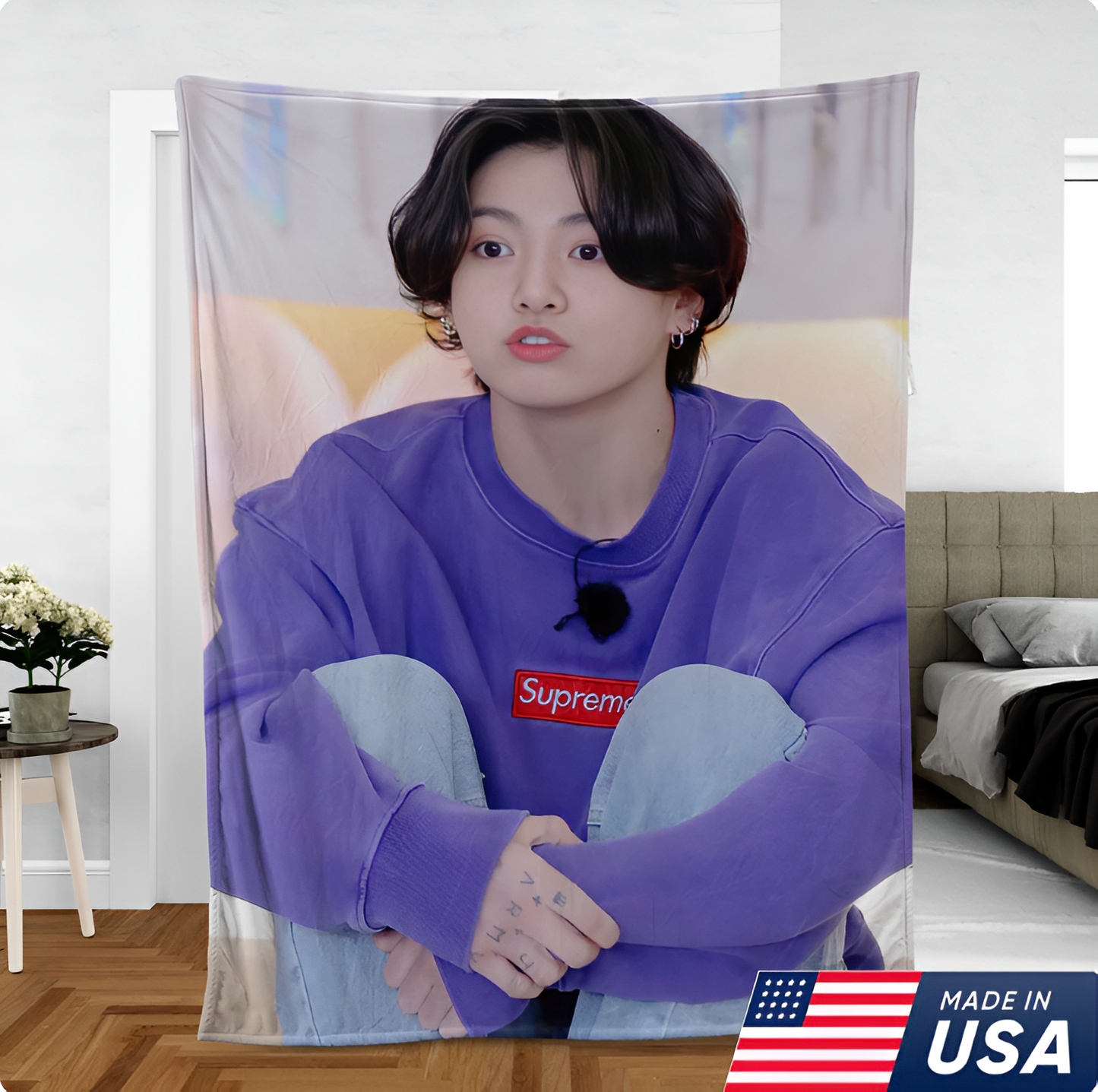 LIMITED EDITION - NEW CUSTOMIZED JUNGKOOK BTS NORMAL & FLEECE BLANKET