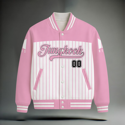 LIMITED EDITION - NEW CUSTOMIZED BTS SATIN VARSITY JACKET