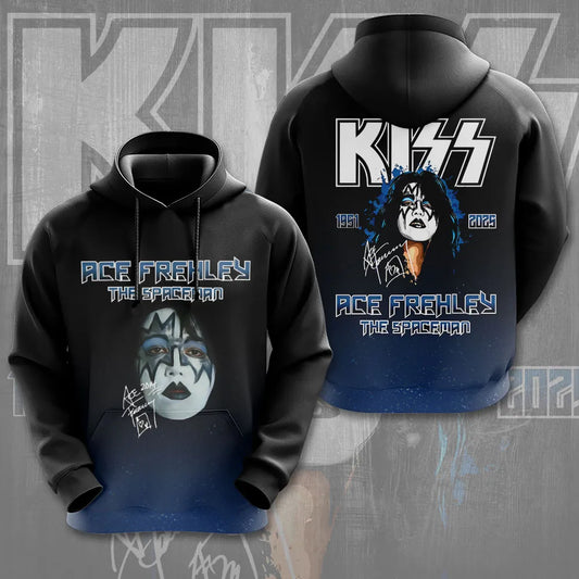 LIMITED EDITION - NEW CUSTOMIZED KISS X ACE FREHLEY T-SHIRT, HOODIE, ZIP HOODIE