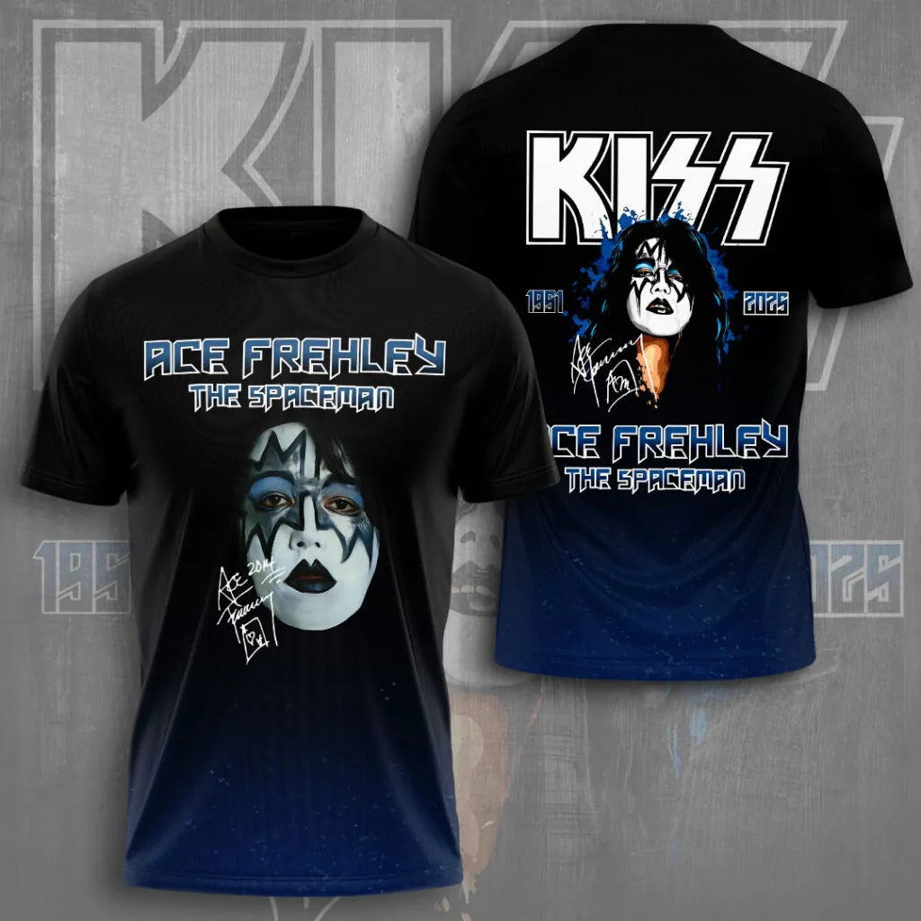 LIMITED EDITION - NEW CUSTOMIZED KISS X ACE FREHLEY T-SHIRT, HOODIE, ZIP HOODIE