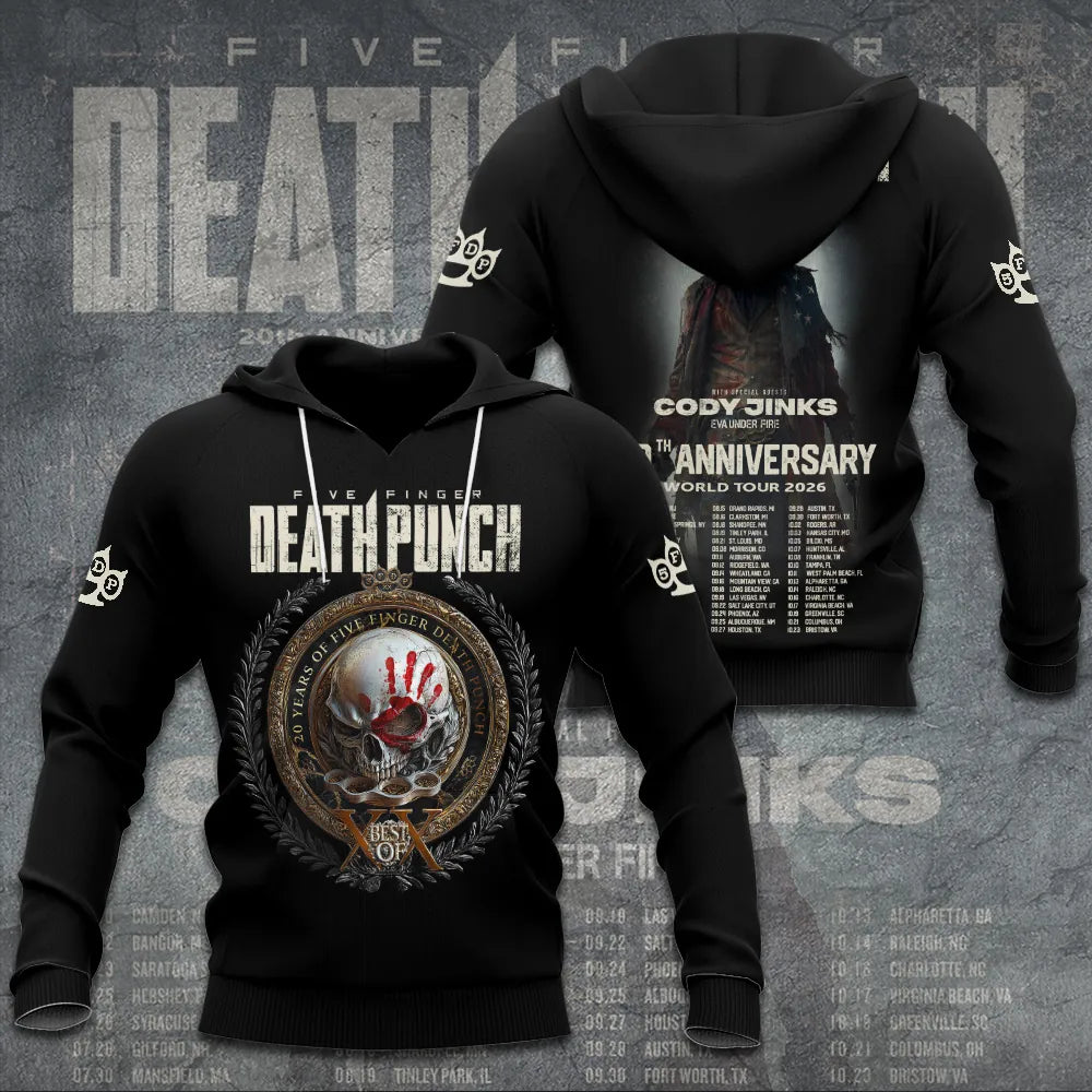 LIMITED EDITION - NEW CUSTOMIZED FIVE FINGER DEATH PUNCH T-SHIRT, HOODIE, ZIP HOODIE