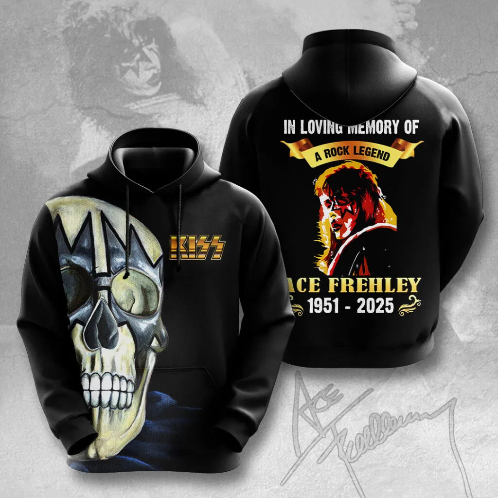 LIMITED EDITION - NEW CUSTOMIZED KISS X ACE FREHLEY T-SHIRT, HOODIE, ZIP HOODIE