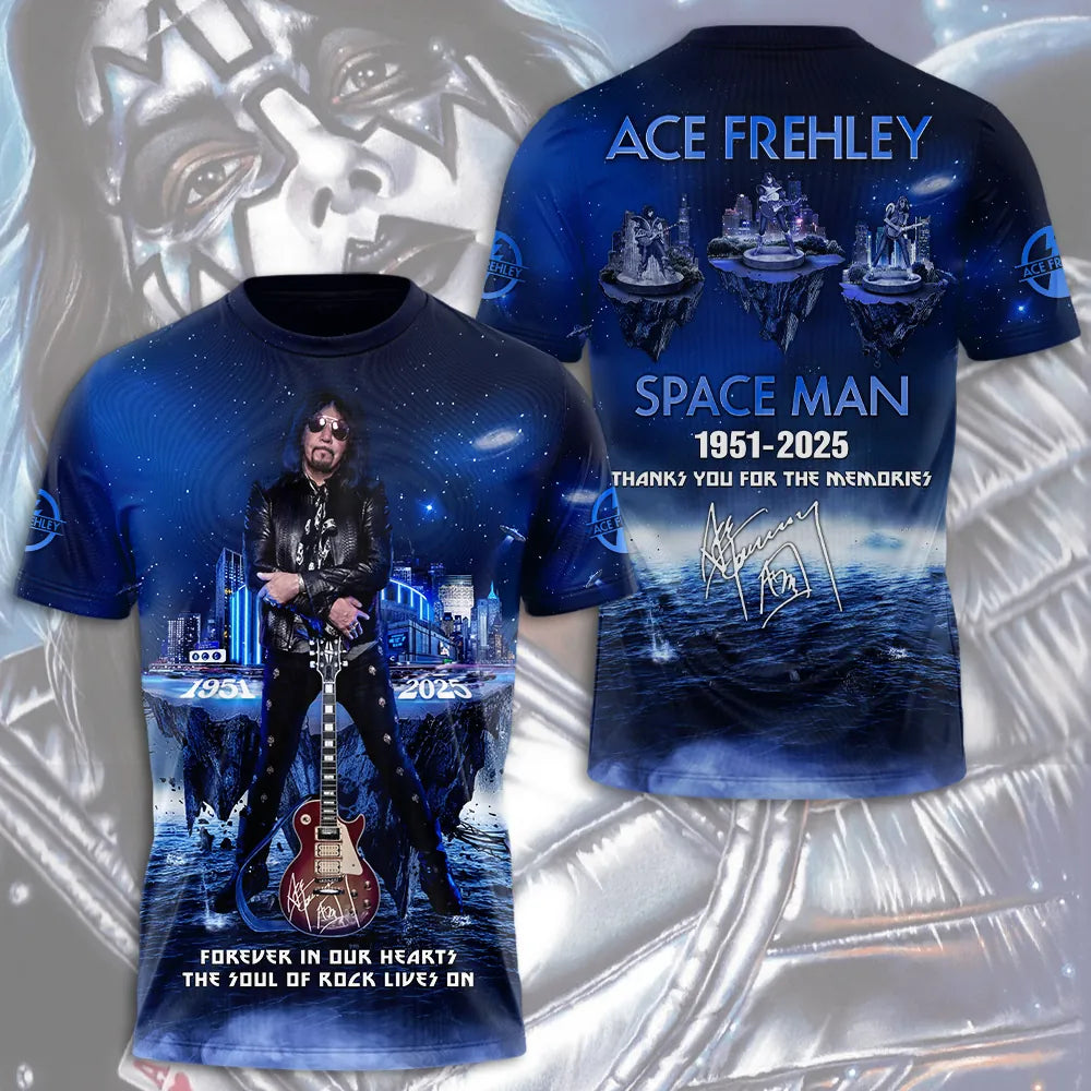 LIMITED EDITION - NEW CUSTOMIZED KISS X ACE FREHLEY T-SHIRT, HOODIE, ZIP HOODIE