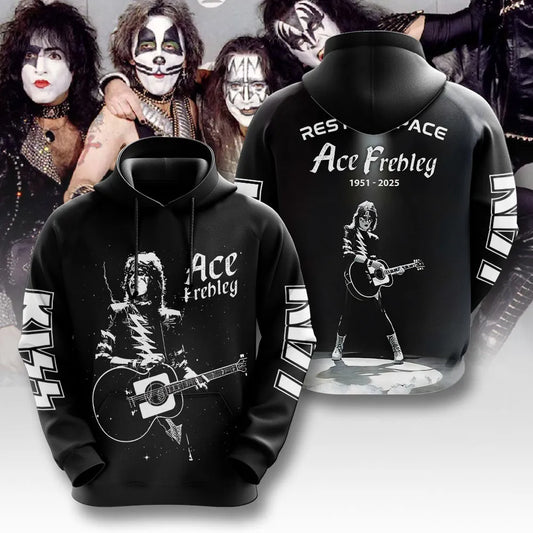 LIMITED EDITION - NEW CUSTOMIZED KISS X ACE FREHLEY T-SHIRT, HOODIE, ZIP HOODIE