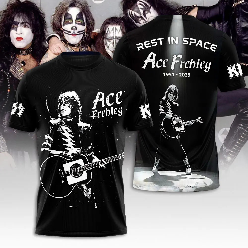 LIMITED EDITION - NEW CUSTOMIZED KISS X ACE FREHLEY T-SHIRT, HOODIE, ZIP HOODIE