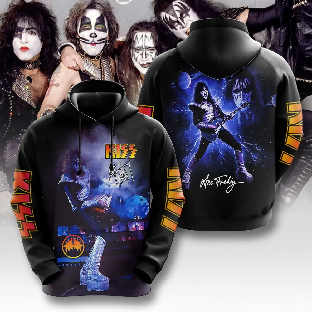LIMITED EDITION - NEW CUSTOMIZED KISS X ACE FREHLEY T-SHIRT, HOODIE, ZIP HOODIE