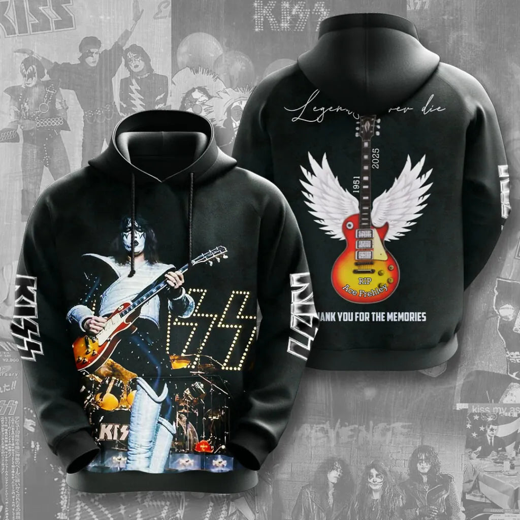 LIMITED EDITION - NEW CUSTOMIZED KISS X ACE FREHLEY T-SHIRT, HOODIE, ZIP HOODIE