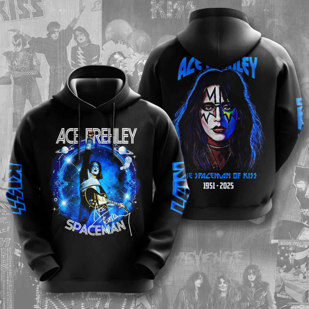 LIMITED EDITION - NEW CUSTOMIZED KISS X ACE FREHLEY T-SHIRT, HOODIE, ZIP HOODIE