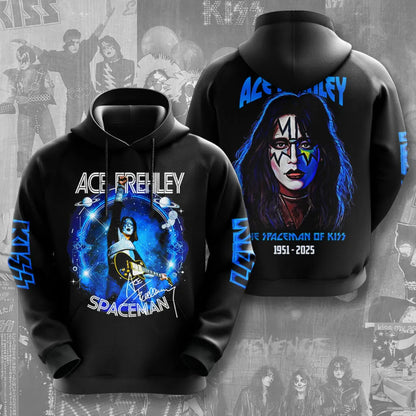 LIMITED EDITION - NEW CUSTOMIZED KISS X ACE FREHLEY T-SHIRT, HOODIE, ZIP HOODIE