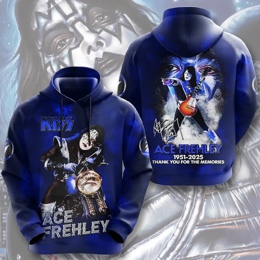 LIMITED EDITION - NEW CUSTOMIZED KISS X ACE FREHLEY T-SHIRT, HOODIE, ZIP HOODIE