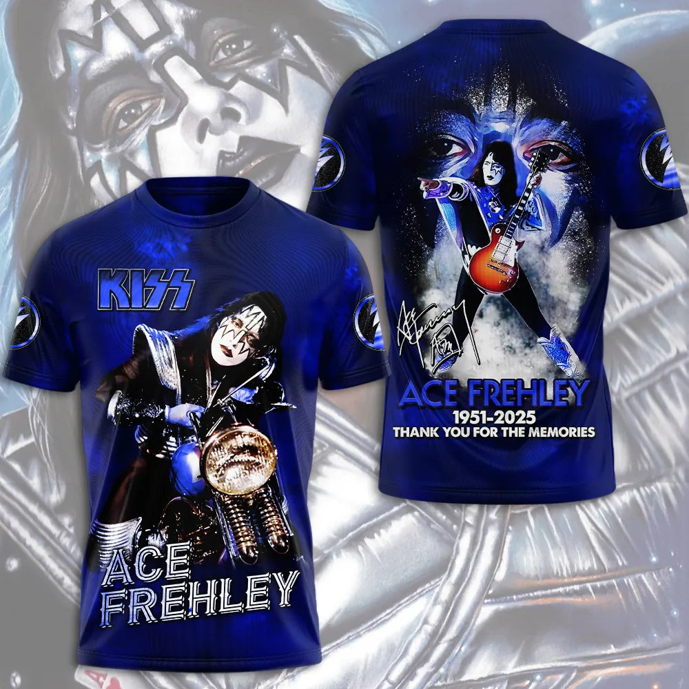 LIMITED EDITION - NEW CUSTOMIZED KISS X ACE FREHLEY T-SHIRT, HOODIE, ZIP HOODIE