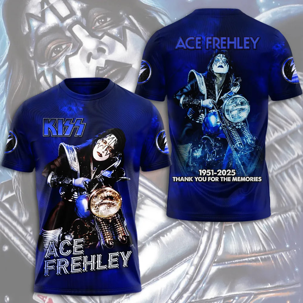 LIMITED EDITION - NEW CUSTOMIZED KISS X ACE FREHLEY T-SHIRT, HOODIE, ZIP HOODIE