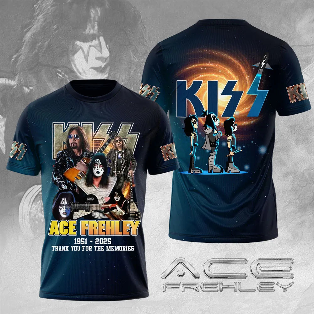 LIMITED EDITION - NEW CUSTOMIZED KISS X ACE FREHLEY T-SHIRT, HOODIE, ZIP HOODIE