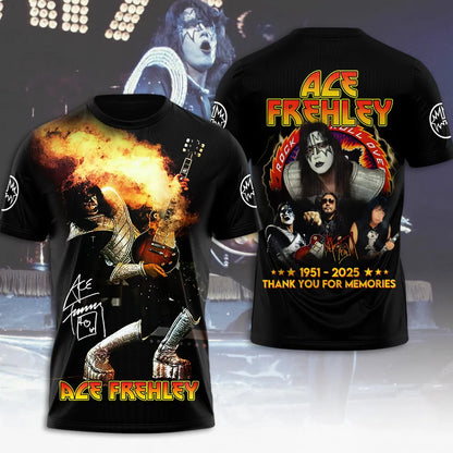 LIMITED EDITION - NEW CUSTOMIZED KISS X ACE FREHLEY T-SHIRT, HOODIE, ZIP HOODIE