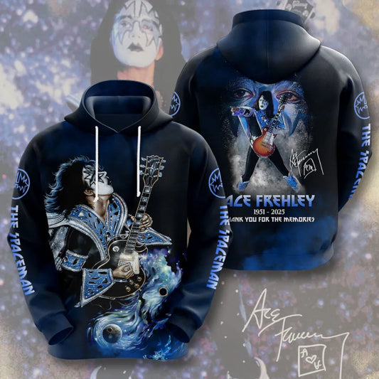 LIMITED EDITION - NEW CUSTOMIZED KISS X ACE FREHLEY T-SHIRT, HOODIE, ZIP HOODIE