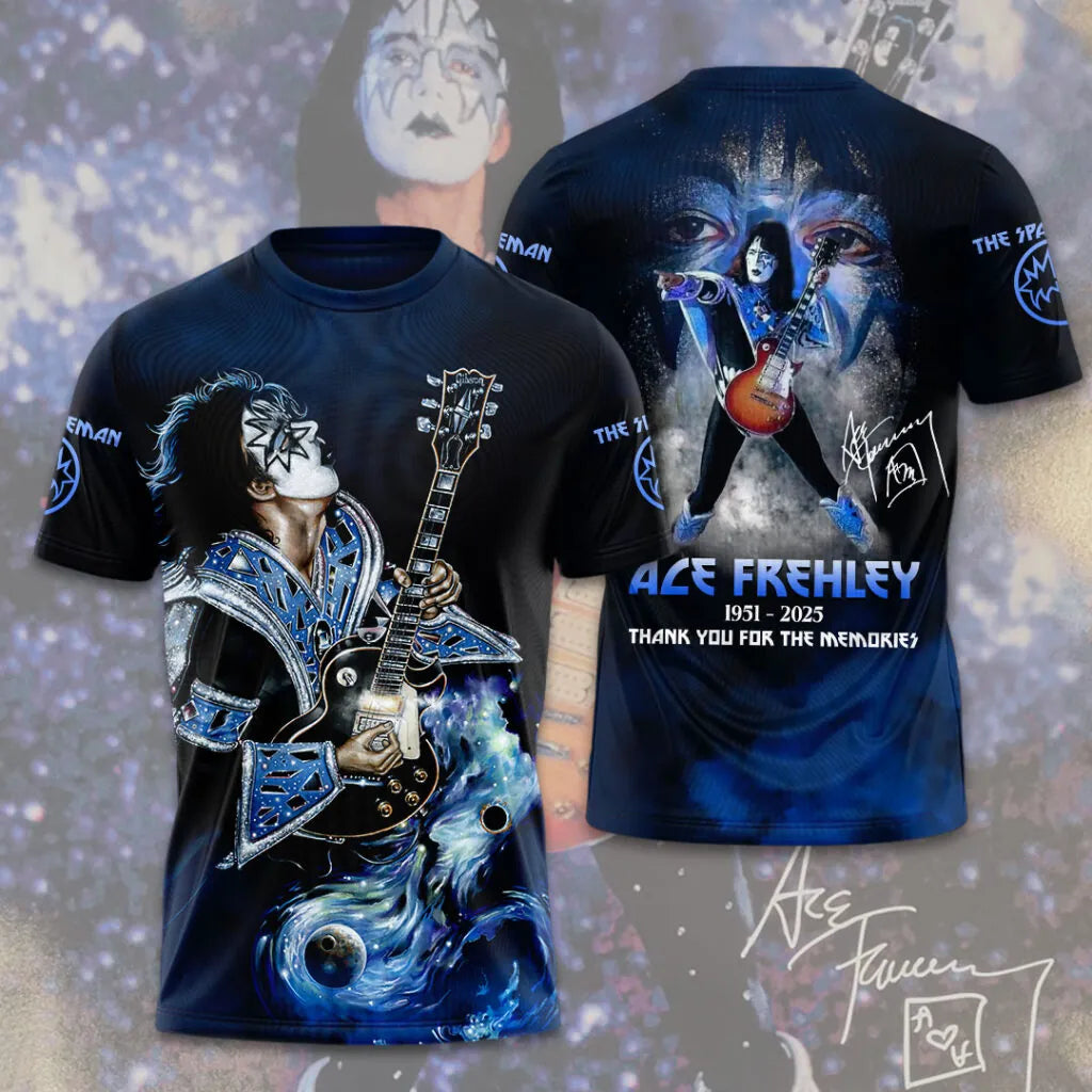 LIMITED EDITION - NEW CUSTOMIZED KISS X ACE FREHLEY T-SHIRT, HOODIE, ZIP HOODIE