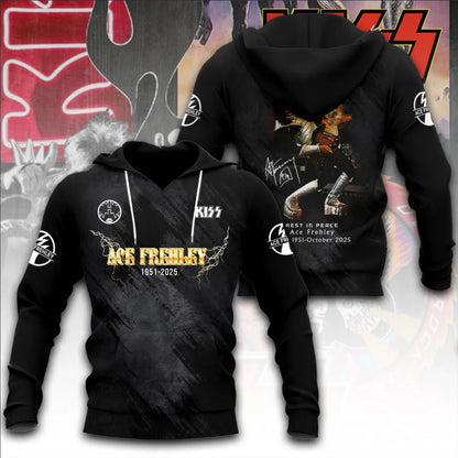 LIMITED EDITION - NEW CUSTOMIZED KISS X ACE FREHLEY T-SHIRT, HOODIE, ZIP HOODIE