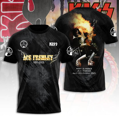 LIMITED EDITION - NEW CUSTOMIZED KISS X ACE FREHLEY T-SHIRT, HOODIE, ZIP HOODIE
