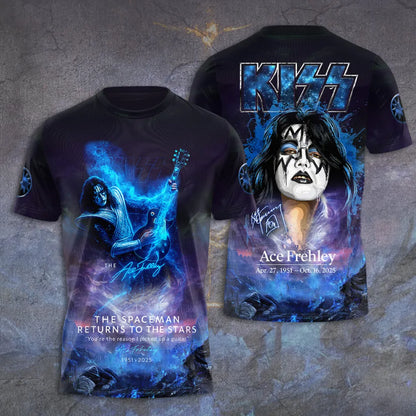 LIMITED EDITION - NEW CUSTOMIZED KISS X ACE FREHLEY T-SHIRT, HOODIE, ZIP HOODIE