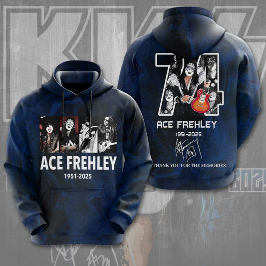 LIMITED EDITION - NEW CUSTOMIZED KISS X ACE FREHLEY T-SHIRT, HOODIE, ZIP HOODIE