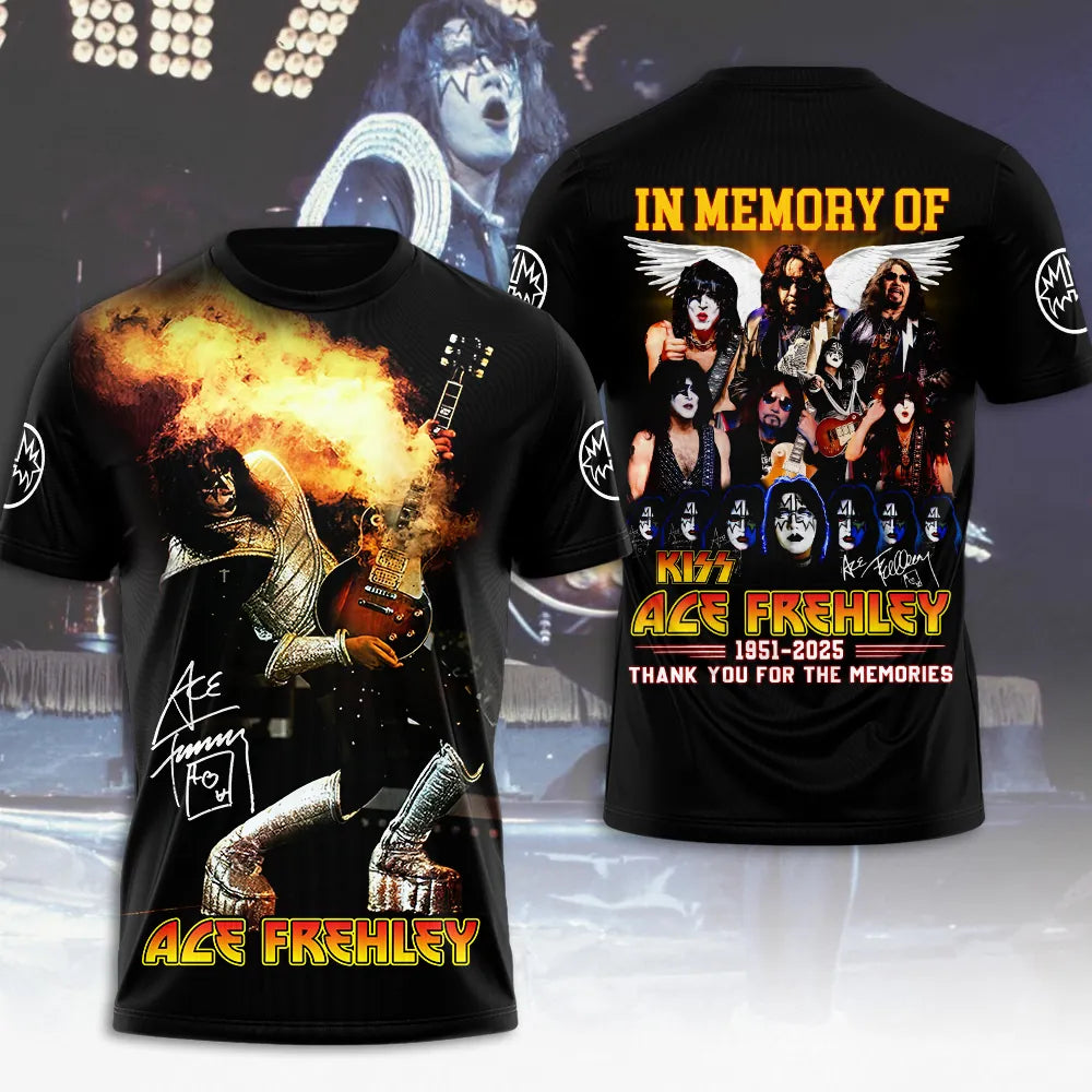 LIMITED EDITION - NEW CUSTOMIZED KISS X ACE FREHLEY T-SHIRT, HOODIE, ZIP HOODIE