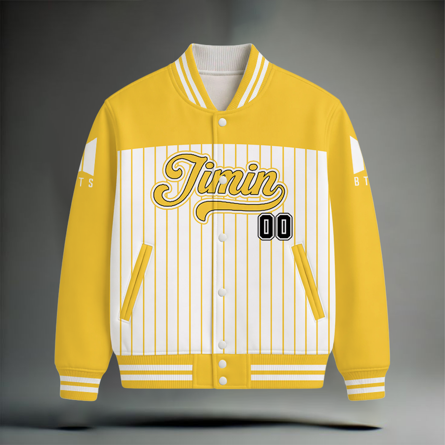 LIMITED EDITION - NEW CUSTOMIZED BTS SATIN VARSITY JACKET