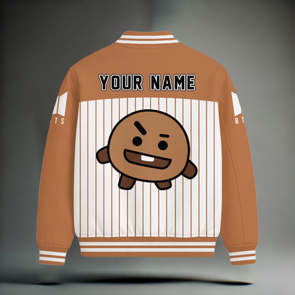 LIMITED EDITION - NEW CUSTOMIZED BTS SATIN VARSITY JACKET