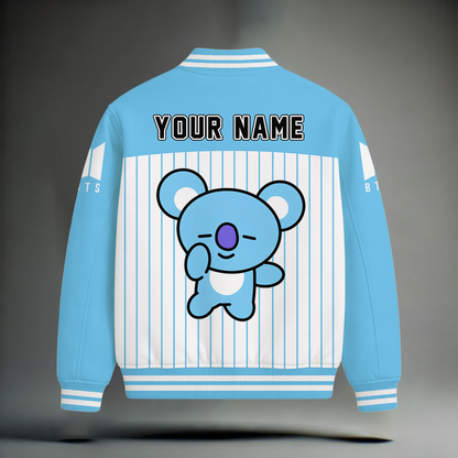 LIMITED EDITION - NEW CUSTOMIZED BTS SATIN VARSITY JACKET