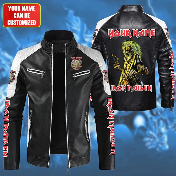 LIMITED EDITION - NEW CUSTOMIZED IRON MAIDEN LEATHER BIKER JACKET