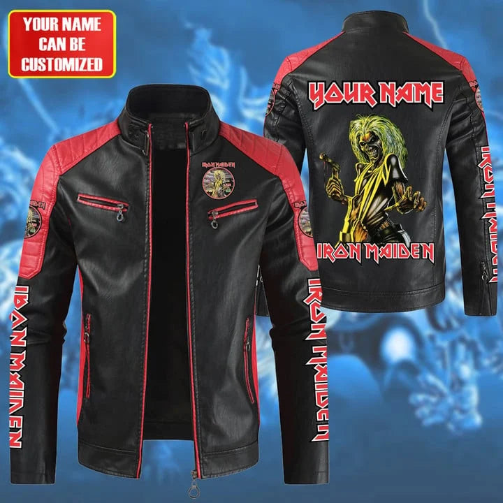 LIMITED EDITION - NEW CUSTOMIZED IRON MAIDEN LEATHER BIKER JACKET