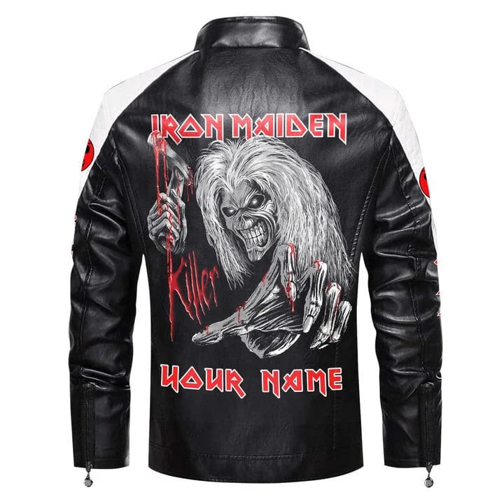 LIMITED EDITION - NEW CUSTOMIZED IRON MAIDEN LEATHER BIKER JACKET
