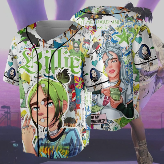 LIMITED EDITION - NEW CUSTOMIZED BILLIE EILISH BASEBALL JERSEY