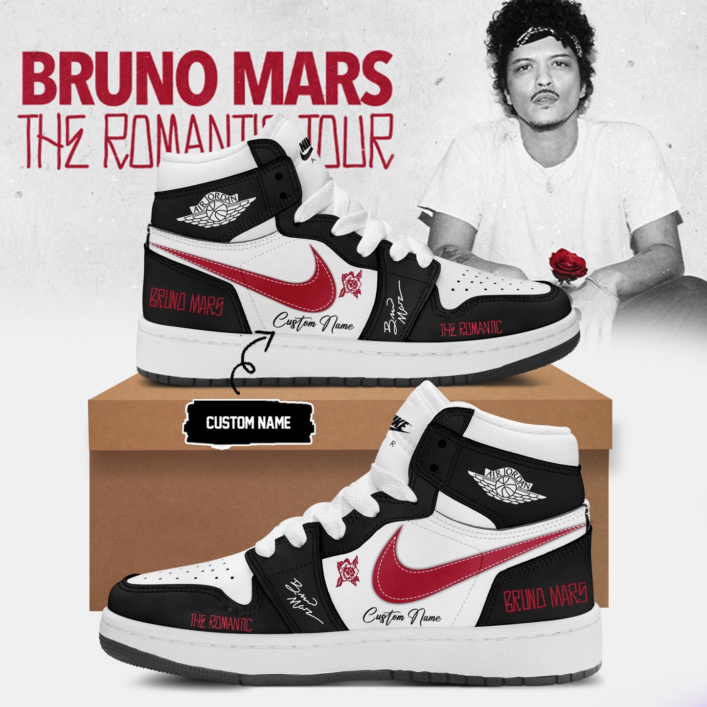 LIMITED EDITION - NEW CUSTOMIZED BRUNO MARS AIR JORDAN SHOES