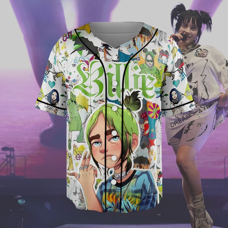 LIMITED EDITION - NEW CUSTOMIZED BILLIE EILISH BASEBALL JERSEY