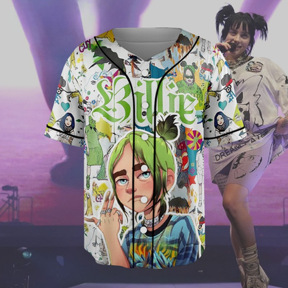 LIMITED EDITION - NEW CUSTOMIZED BILLIE EILISH BASEBALL JERSEY