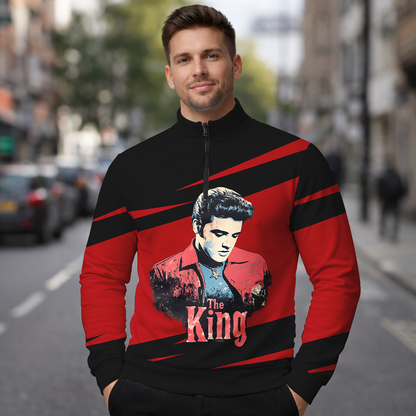 LIMITED EDITION - NEW CUSTOMIZED ELVIS PRESLEY SWEATER QUATER ZIP