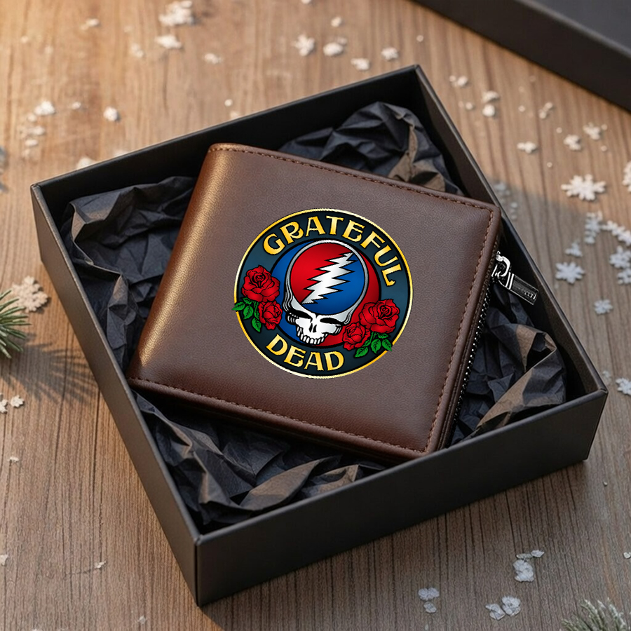 LIMITED EDITION - NEW CUSTOMIZED GRATEFUL DEAD LEATHER WALLET