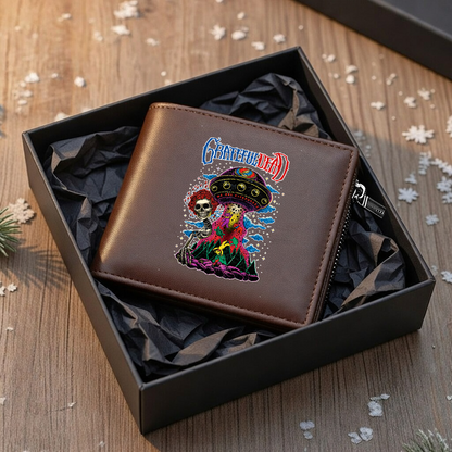 LIMITED EDITION - NEW CUSTOMIZED GRATEFUL DEAD LEATHER WALLET